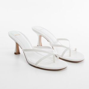Mango Elegant White Heeled Sandals